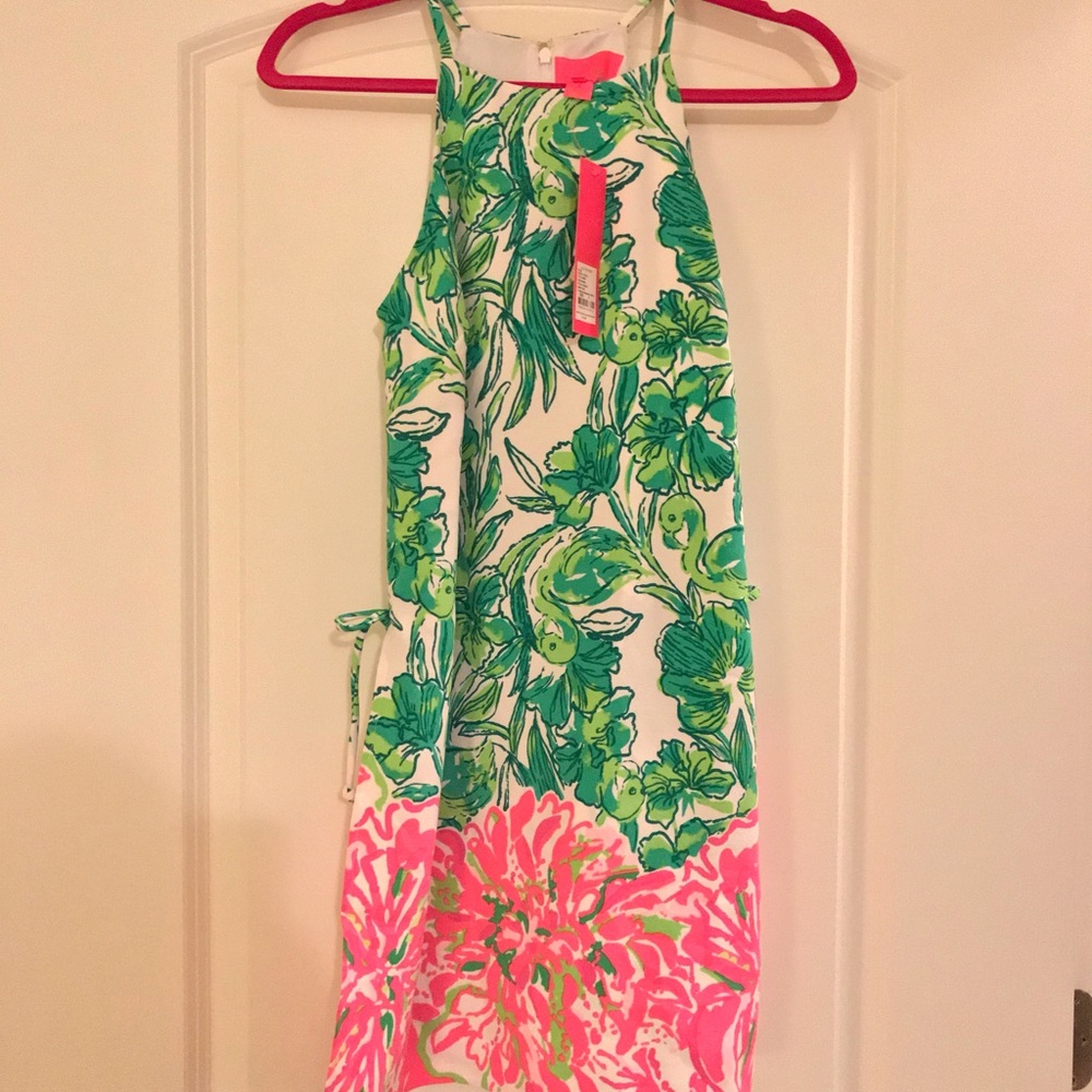Lilly Pulitzer Pearl Romper Flamingle Engineered